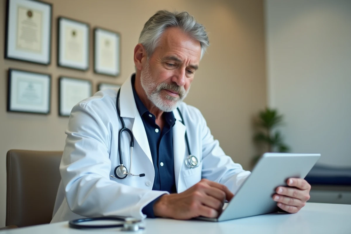 Médecin généraliste consulté en ligne via une plateforme de santé numérique